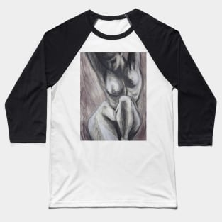 Kneeling 3 -  Female Nude Baseball T-Shirt